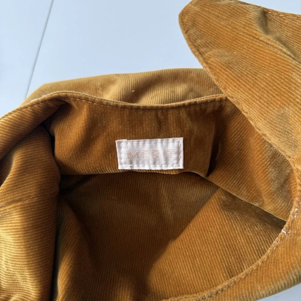 NWT Merit Corduroy Cosmetic Makeup Bag Rust‎ Orange Tie Closure
